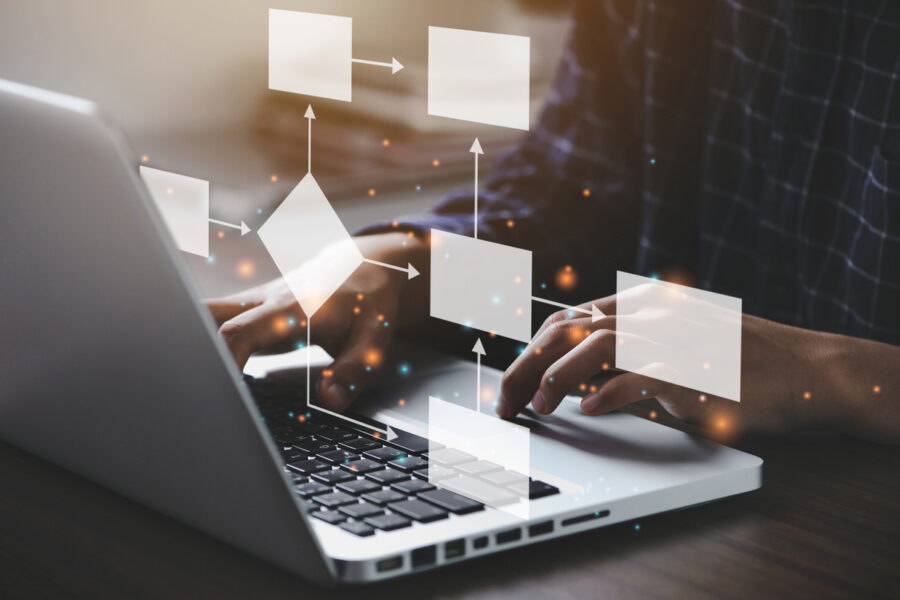 Open Laptop visualization of automation flow blog image