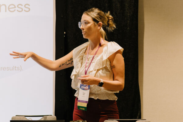 Sarah Burt speaking at AWBC 2025 on Day 2