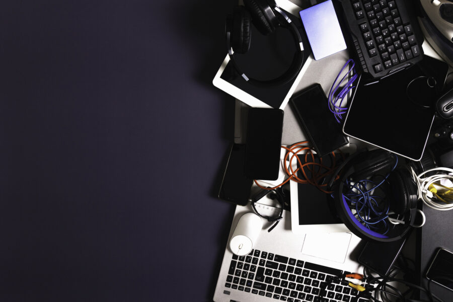 A sprawl of technological items